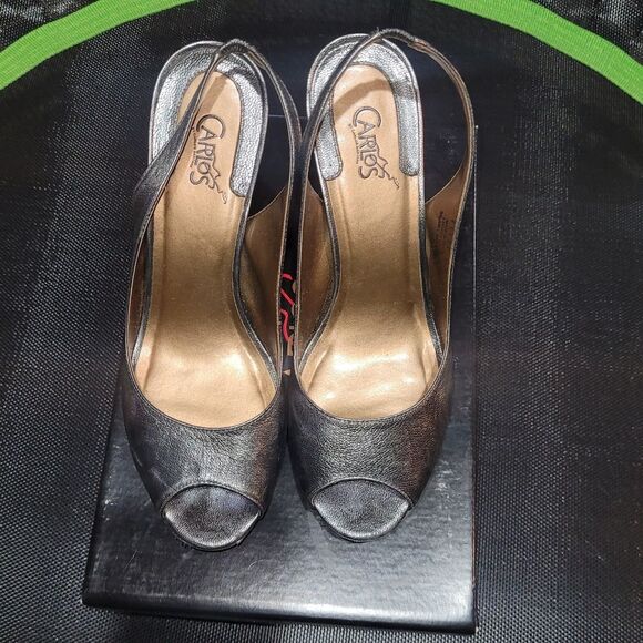 Carlos Santana Elise Lead Metallic Heels in Silver/Pewter EUC Size 8.5 - Picture 6 of 8